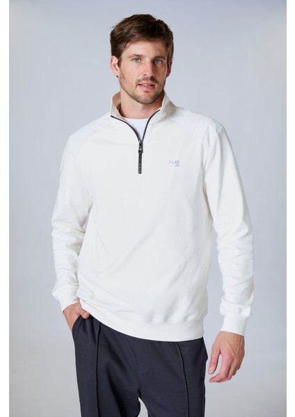 Esw 2924 Yarım Fermuar Dik Yaka Scuba Kumaş Erkek Sweat