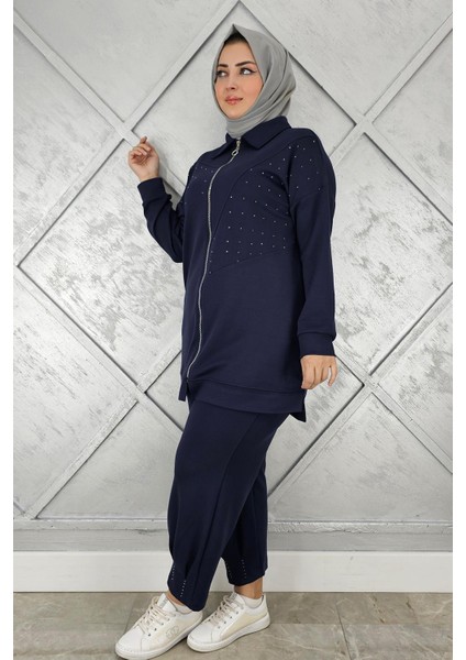Kadın Taş Detaylı Tesettür Takım