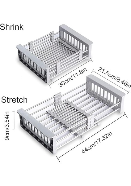 Uzatılabilir Bulaşık Kurutma Rafı, Lavabo Üzerinde Paslanmaz Çelik Bulaşık Süzgeci, Ayarlanabilir Kollu Bulaşık Süzgeci, Lavaboda Veya Tezgahta Bulaşıklık fiyatları