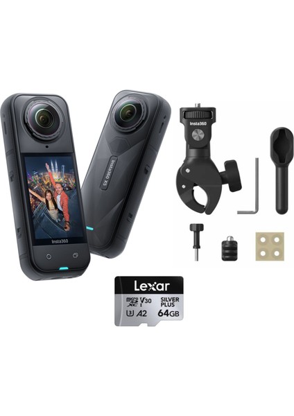 X5 Aksiyon Kamerası - Motosiklet Kiti 64 GB (Heavy)