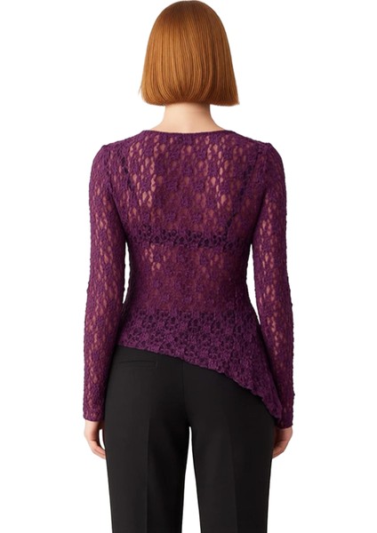 Kadın Vücuda Oturan Bisiklet Yaka Uzun Kollu Örme Bluz Kaliteli Şık Rahat Modern Zarif Günlük fiyatları