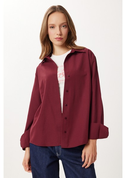 Basic Dokuma Gömlek LUB0299 Bordo fiyatları
