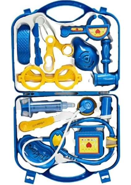 Çantalı Oyuncak Doktor Seti Mavi