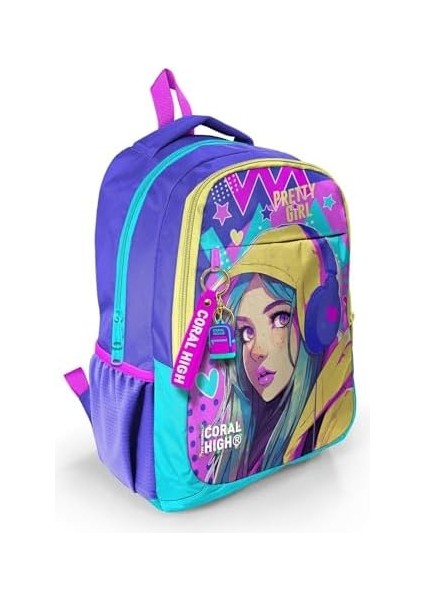 Lavanta Turkuaz Kulaklıklı Kız Ilkokul Ortaokul ve Günlük Sırt Çantası - Kız Çocuk fiyatları