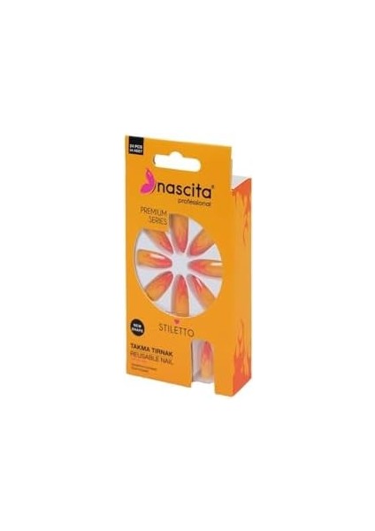 Nascita 24&apos;lü Stiletto Renkli Takma Tırnak - 185