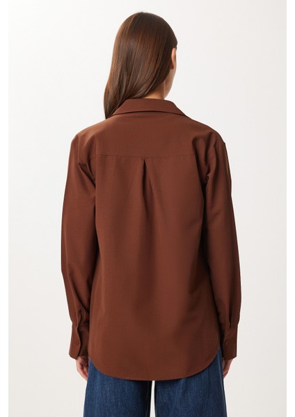 Basic Dokuma Gömlek LUB0299 Kahverengi fırsatları