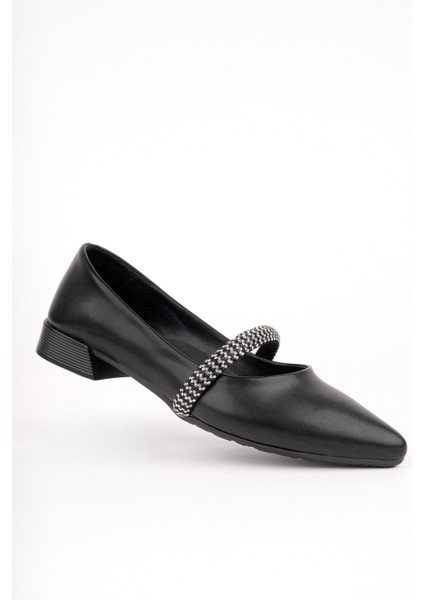 BA04595 Siyah G Kadın Geniş Taşlı Günlük Büyük Numara Babet - 36 indirimleri