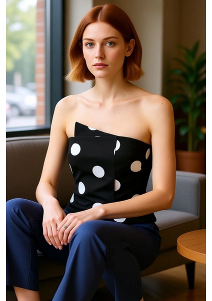 Kadın Straplez Bluz Modern Kesim Dokuma Kumaş Üst Model Kaliteli Şık Rahat Modern Zarif Günlük