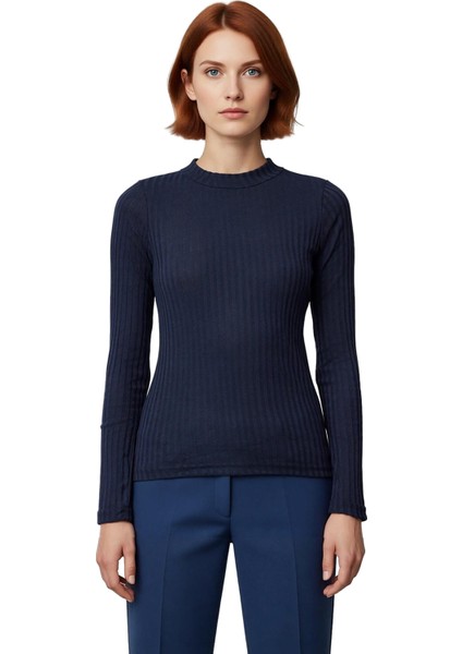 Moda Dik Yaka Örme Slim Düz Desen Casual Günlük Regular Uzun Kol Bluz fiyatları