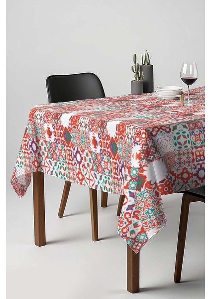 Renkli Etnik Desenli Masa Örtüsü, Sofra Bezi, Piknik Örtüsü Krem 140 x 200 TYCDB039A05F689505