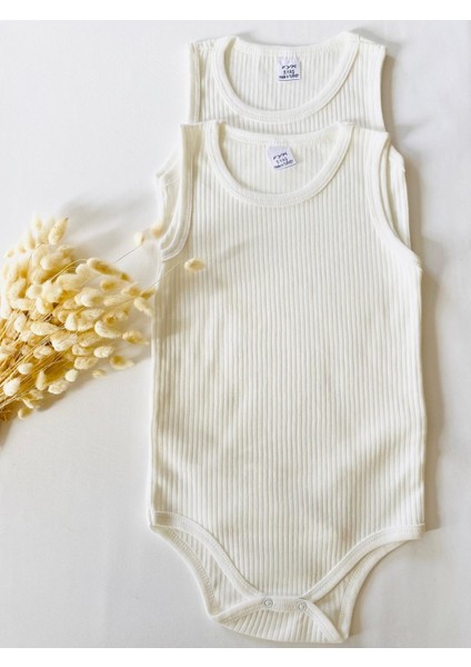 Ecru Renk 2’li Çıtçıtlı Pamuklu Body – 4-12 Yaş Özel Gereksinimli Çocuklar Için Rahat Kalıp