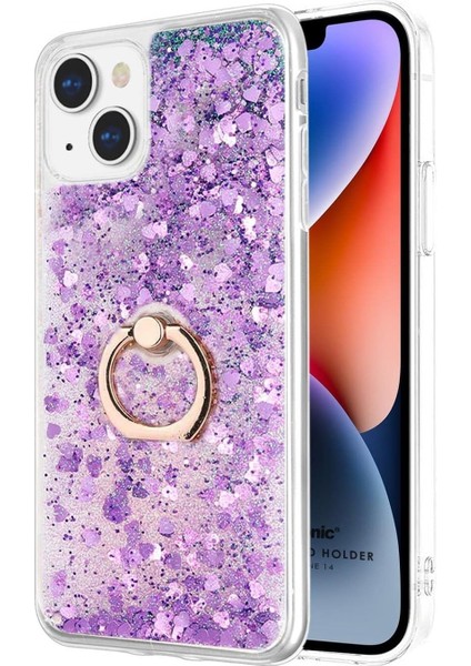 14 Için Kılıf Glitter Holder Mor [ 14 ile Uyumlu Kılıf - Mor]