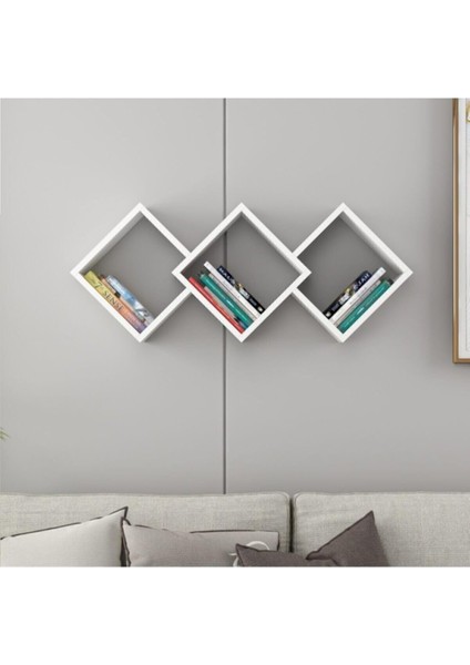 Dizayn Duvar Rafı Beyaz