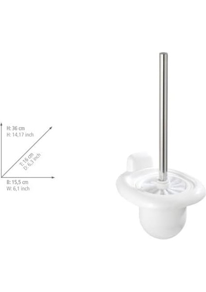 17947100 Tuvalet Seti Pure, Tuvalet Fırçası Tutucu, Akrilonitril Bütadien Stirol (Abs), 15,5 x 36 x 16 Cm, Beyaz fiyatları