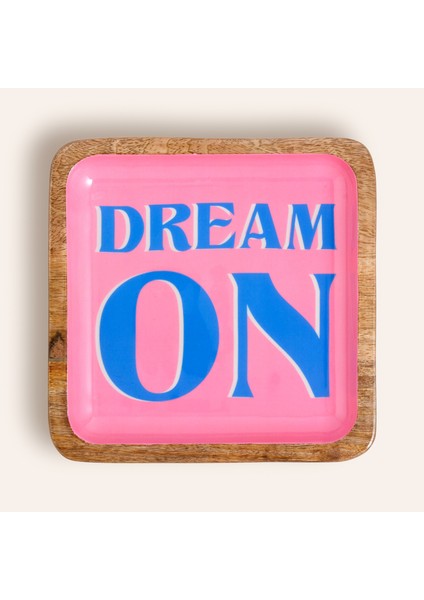 Lakrı Mango Ağacı Tepsi 20X20X3 cm Pembe