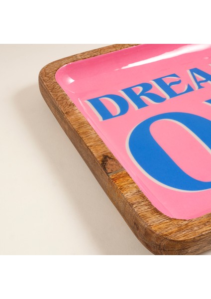 Lakrı Mango Ağacı Tepsi 20X20X3 cm Pembe