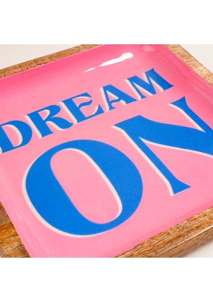 Lakrı Mango Ağacı Tepsi 20X20X3 cm Pembe