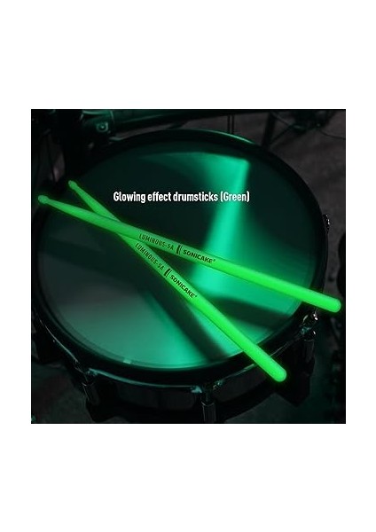 Davul Çubukları Işıklı Işık Yukarı Kaymaz Kollar Baget 2 Çift (1 Çift Mavi, 1 Çift Yeşil) fırsatları