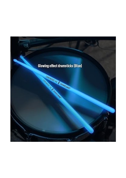 Davul Çubukları Işıklı Işık Yukarı Kaymaz Kollar Baget 2 Çift (1 Çift Mavi, 1 Çift Yeşil) indirimleri