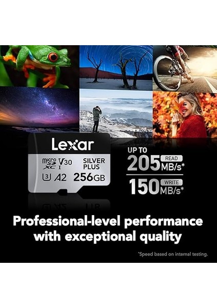 256 GB Profesyonel Silver Plus Microsdxc Hafıza Kartı W/sd Adaptör, Uhs-I, C10, U3, V30, Full-Hd ve 4K Video, 205/150 Mb/s'ye Kadar Okuma/yazma, Videografçılar, Oyuncular (LMSSIPL256G-BNANU) fiyatları