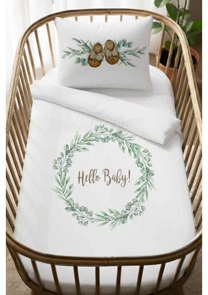 %100 Pamuk Anne Yanı 60X100 Beşik Nevresim Takımı