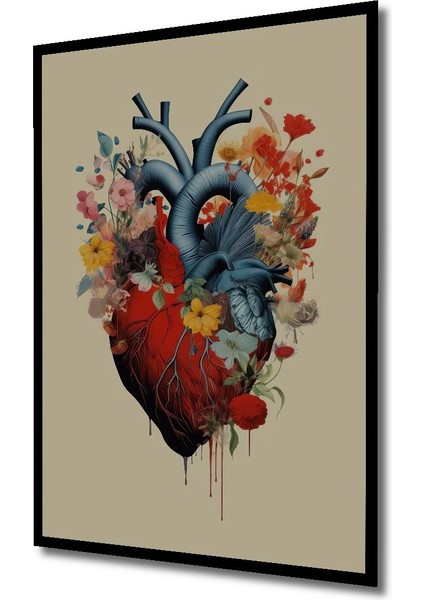 Dekoratif Ahşap Dikdörtgen Tablo Çiçekli Kalp Çerçeve Görünümlü fiyatları