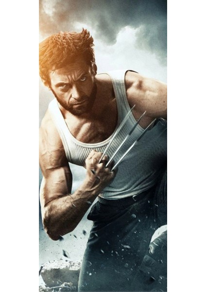 Wolverine Kapı Direk Kaplama Folyosu Baskılı Sticker Sağ-Sol 2 Adet 22*50 cm