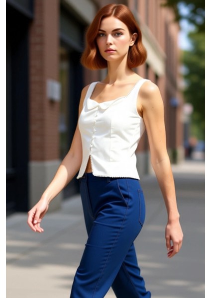 Kadın Pamuklu Dokuma Bluz Şık Kare Yaka ve Rahat Kalıp Detayları Kaliteli Şık Rahat Modern fırsatları