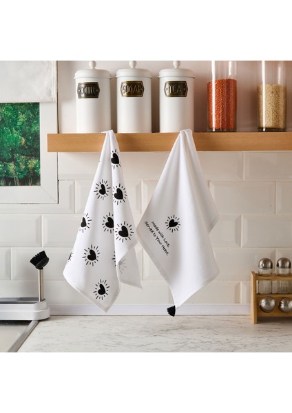 Soft Ribbon 2'li Kurulama Bezi - Ekru - 40X50 cm