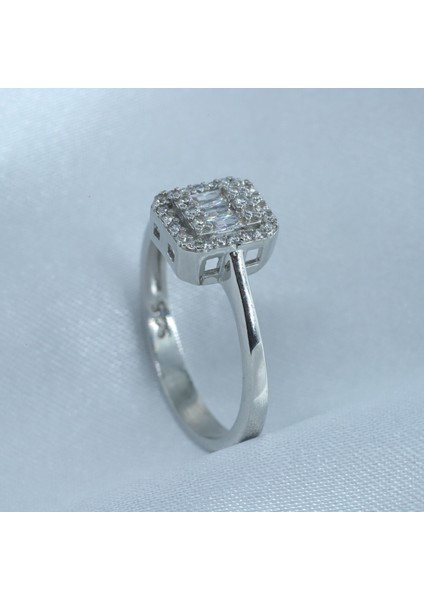 925 Ayar Gümüş Baget Yüzük, Rodajlı Gümüş Baget Yüzük