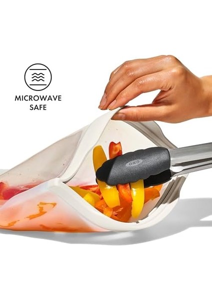 Oat Snack Up Silicone Reusable Bag 12OZ, 1 Ea modelleri