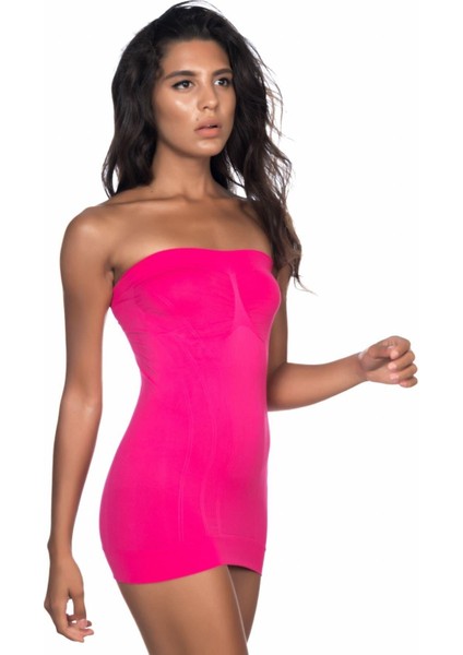 Fuşya Mı Emay 5005 Soft Desenli Straplez Atlet