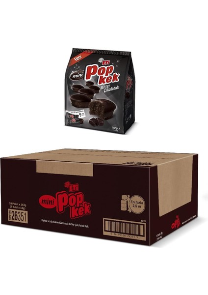 Eti Popkek Mini Bitter Çikolatalı Kek 162 G x 10 Adet modelleri