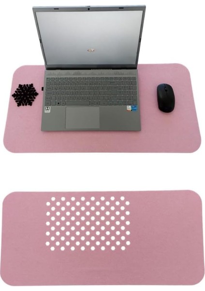 Keçe Masa Üstü Mouse Pad ve Bilgisayar Düzenleyici 70X32 cm – Antibakteriyel Mat, Keçe Mat, Masa Altlık, Ofis ve Ev Için Minimalist Tasarım (Açık Pembe)