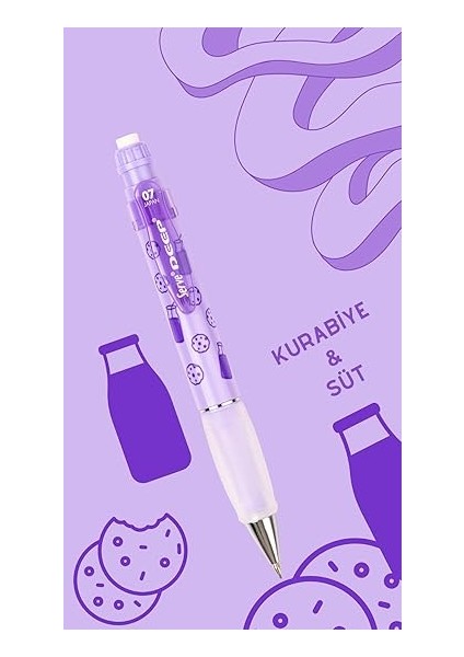 Deep Süt & Kurabiye Baskılı Mekanik Versatil Kalem 0.7 Lavanta indirimleri