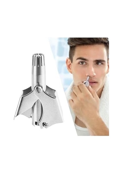 Gaman Paslanmaz Çelik Mini Burun Kıl Alma Makinesi - Mekanik Burun Kıl Alma - Burun Kıl Temizleme Gümüş