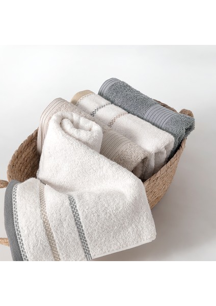 Harmony 4'lü El / Yüz Havlu Seti - Gri / Bej fiyatları