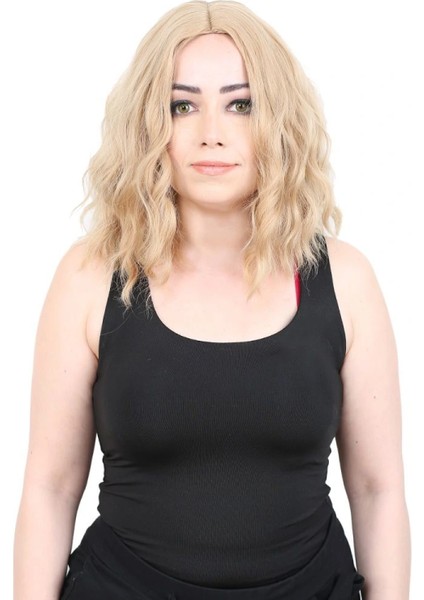 Fiber Sentetik Kısa Dalgalı Perçemsiz Peruk - Balköpüğü