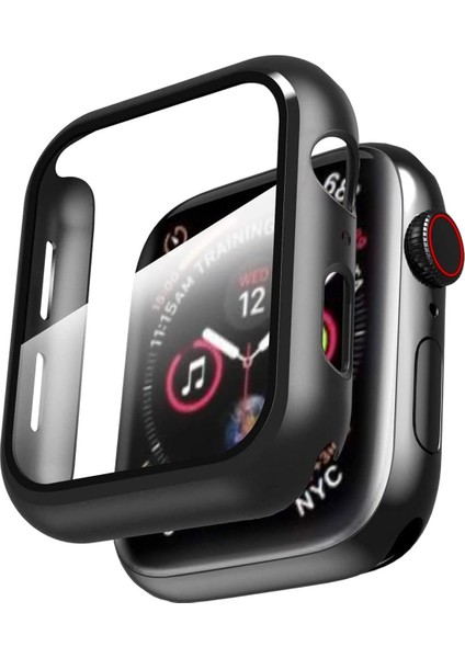 ile Uyumlu Ekran Koruyucu ve Kılıf Bir Arada Kasa Tam Koruma (41, Siyah)