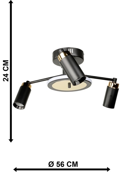 Linz Ledli 3.lü Avize Siyah indirimleri