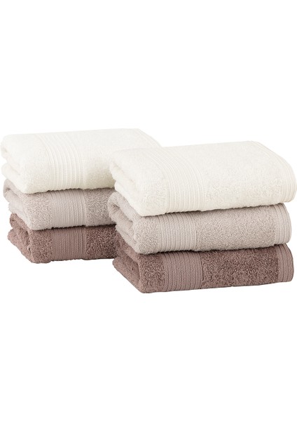 Balera 6'lı El / Yüz Havlu Seti - Ekru / Bej / Kahve fırsatları