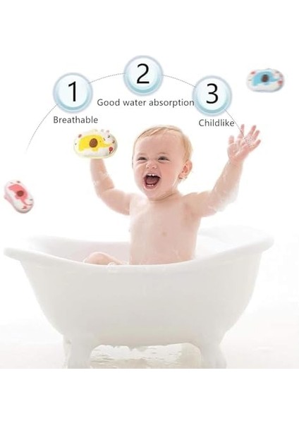 Xspring Bebek Banyo Sünger Seti, 3 Adet Bebek Banyo Süngeri, Saf Pamuk ile Yumuşak Bebek Duş Süngeri, Hassas Ciltler Için Karikatür Hayvan Bebek Banyo Süngeri fiyatları