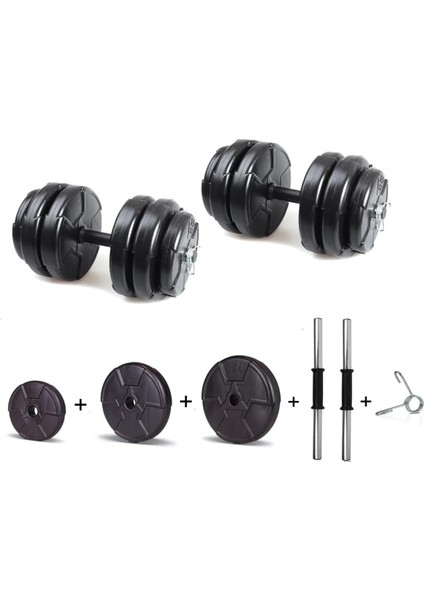 36 kg (2x 18KG) Dambıl Seti Siyah