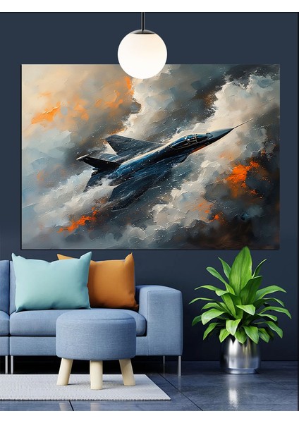 Savaş Uçağı Hız Gökyüzü Dekoratif Kanvas - Mdf Ahşap Tablo fırsatları
