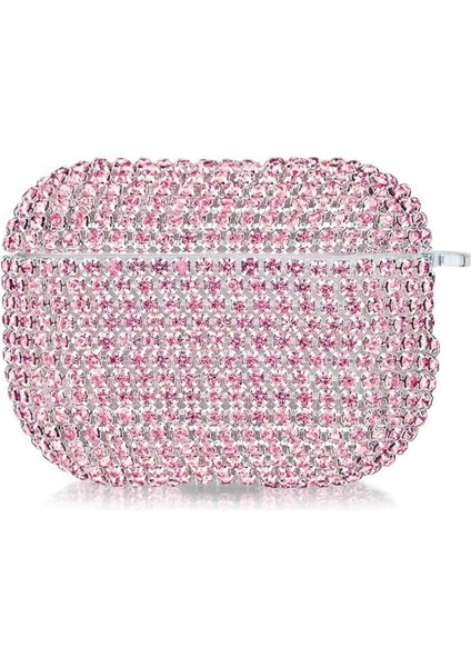 4.nesil/anc Kılıf Swarovski Görünümlü Taşlı Pembe [airpods 4 ile Uyumlu Kılıf - Pembe]