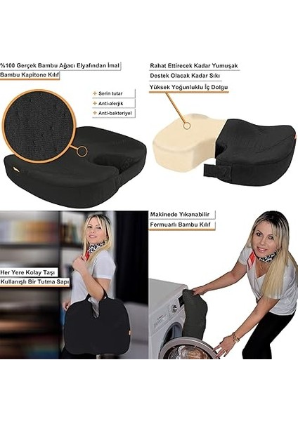 Bambu Serisi | Ortopedik Minder | Siyah Renk fırsatları