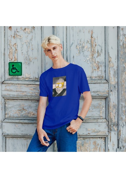 Albert Einstein / Homer Simpson Tişört - Mavi fiyatları