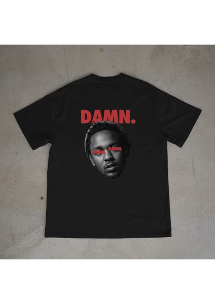 Damn Tasarım Baskılı Siyah Oversize T-Shirt
