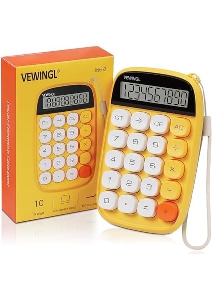Hesap Makinesi, Sarı Hesap Makinesi Sevimli 10 Haneli Büyük LCD Ekran ve Düğmeler, Günlük Yaşam ve Temel Ofis Çalışmaları Için Harika Büyük LCD Ekranlı Hesap Makinesi fiyatları