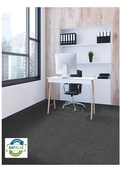 Halıfleks Kendinden Yapışkanlı Duvardan Duvara Halıflex Rip Halı Keçe Zemin Kaplama (Antrasit Ripsiz, 50X50) fırsatları